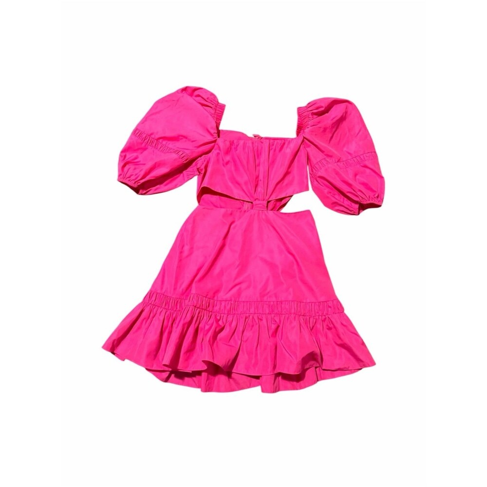 Alexis Bertana Puff Sleeve Cut Out Mini Dress Vacation Tropical Resort Wear - Picture 2 of 11